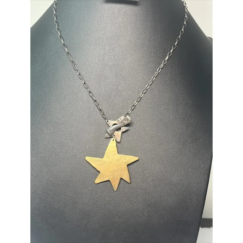 Robert Lee Morris Gold Star Necklace - Picture 8 of 9